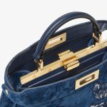FENDI Peekaboo ISeeU Small Blue flocked denim bag with Night Butterfly embroidery - Image 2